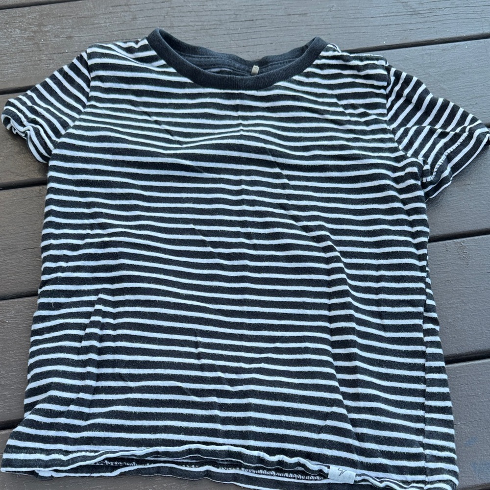 Black and White Striped Kids Shirt